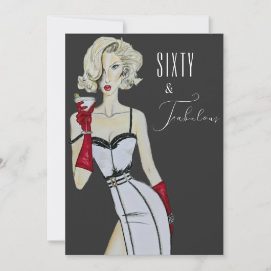 Verrassing 60e verjaardag Zestig en Fabulous Pin U Kaart (Voorkant)