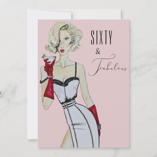 Verrassing 60e verjaardag Zestig en Fabulous Pin U Kaart (Voorkant)