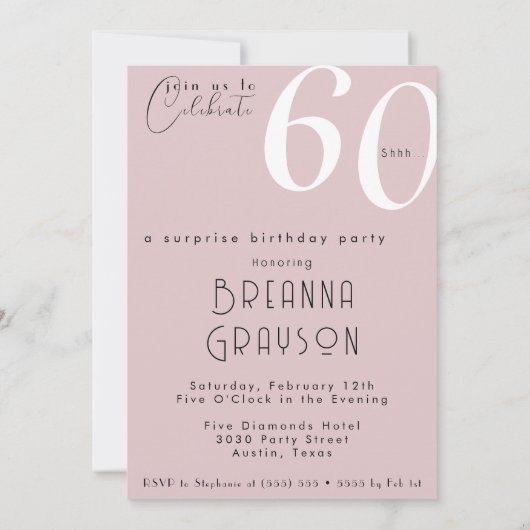 Verrassing 60e verjaardag Zestig en Fabulous Pin U Kaart (Achterkant)