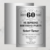 Verrassing 60e verjaardag - Zilver Zwart Kaart (Voorkant / Achterkant)