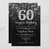 Verrassing 60e verjaardag - Zwart Zilver Kaart (Voorkant / Achterkant)