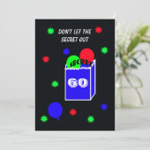 Verrassing 60e Verjaardagsfeest Uitnodiging SECRET (Staand voorkant)