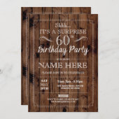 VERRASSING 60e Verjaardagsfeestje Rustiek Hout 60  Kaart (Voorkant / Achterkant)