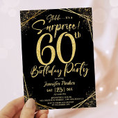 Verrassing 60e Verjaardagsfeestje Zwart & Goud Gli Kaart