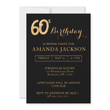 Verrassing 60e Verjaardagsfeestuitnodiging