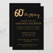 Verrassing 60e Verjaardagsfeestuitnodiging Kaart (Voorkant / Achterkant)