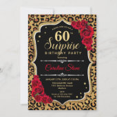 Verrassing 60ste verjaardag - Leopard Zwart Goud R Kaart (Voorkant)