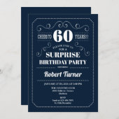 Verrassing 60ste verjaardag - Navy Blue Kaart (Voorkant / Achterkant)