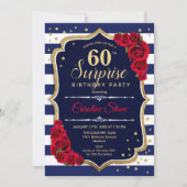 Verrassing 60ste verjaardag - Navy Wit Rood Kaart (Voorkant)