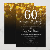 Verrassing 60ste verjaardag - Zwart Goud Wit Kaart (Voorkant / Achterkant)