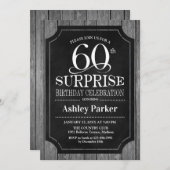 Verrassing 60ste Verjaardagsfeest - Chalkboard Wit Kaart (Voorkant / Achterkant)