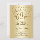 Verrassing 60ste Verjaardagsfeest - Goud Kaart (Voorkant)