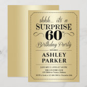Verrassing 60ste Verjaardagsfeest - Goud Kaart (Voorkant / Achterkant)