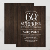Verrassing 60ste Verjaardagsfeest - Hout Kaart (Voorkant / Achterkant)
