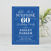 Verrassing 60ste Verjaardagsfeest - Navy White Kaart (Staand voorkant)