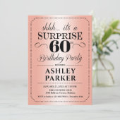 Verrassing 60ste Verjaardagsfeest - Roos Gold Kaart (Staand voorkant)