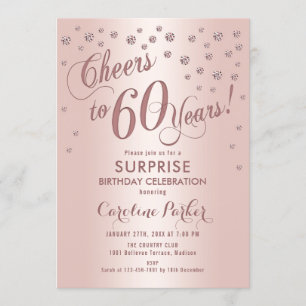 Verrassing 60ste Verjaardagsfeest - Roos Gold Kaart