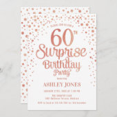 Verrassing 60ste Verjaardagsfeest - Roos Gold & Wh Kaart (Voorkant / Achterkant)