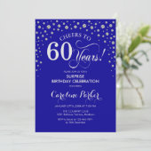 Verrassing 60ste Verjaardagsfeest - Royal Blue Sil Kaart (Staand voorkant)