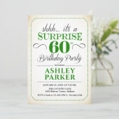 Verrassing 60ste Verjaardagsfeest - Wit Groen Kaart (Staand voorkant)