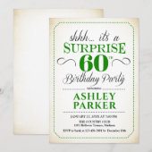 Verrassing 60ste Verjaardagsfeest - Wit Groen Kaart (Voorkant / Achterkant)