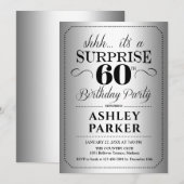Verrassing 60ste Verjaardagsfeest - Zilver Kaart (Voorkant / Achterkant)