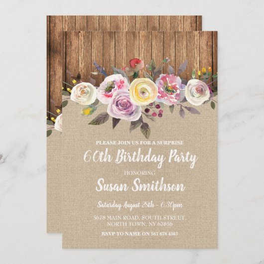 VERRASSING 60th & Om het even welke Leeftijd Verja Kaart (Voorkant / Achterkant)