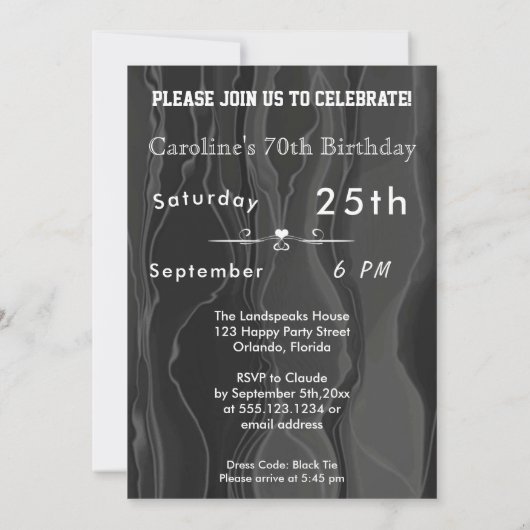 Verrassing 70e verjaardag foto, goud, parels & zij kaart (Achterkant)