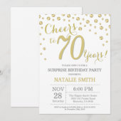 Verrassing 70e verjaardag Gouden Glitter Diamant Kaart (Voorkant / Achterkant)
