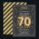 Verrassing 70e verjaardag uitnodiging Gold schoolb<br><div class="desc">Verrassing 70e verjaardag uitnodiging. Alle design zijn © PIXEL PERFECTION PARTY LTD</div>
