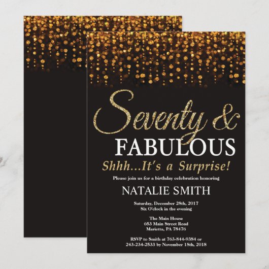 Verrassing 70e verjaardag Zeventig en fantastisch  Kaart (Voorkant / Achterkant)