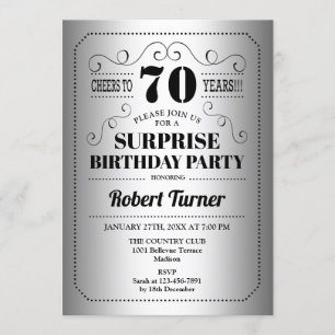 Verrassing 70e verjaardag - Zilver Zwart Kaart