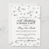 Verrassing 70e verjaardag Zilveren Folie Glitter L Kaart (Voorkant)