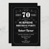 Verrassing 70e verjaardag - Zwart Wit Kaart (Voorkant / Achterkant)
