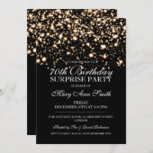 Verrassing 70e verjaardagsfeest Gold Midnight Glam Kaart (Voorkant / Achterkant)