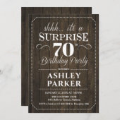 Verrassing 70e Verjaardagsfeest - Rustiek Hout Kaart (Voorkant / Achterkant)