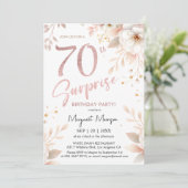 Verrassing 70e Verjaardagsfeestje Roos Goud Meisje Kaart (Staand voorkant)