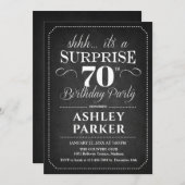 Verrassing 70ste verjaardag - Chalkboard Zwart Wit Kaart (Voorkant / Achterkant)