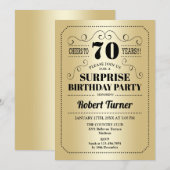 Verrassing 70ste verjaardag - Goud Zwart Kaart (Voorkant / Achterkant)