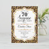 Verrassing 70ste verjaardag - Leopard Gold White Kaart (Staand voorkant)