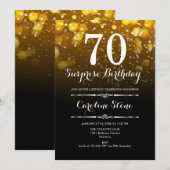 Verrassing 70ste verjaardag - Zwart Goud Wit Kaart (Voorkant / Achterkant)