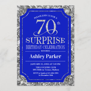 Verrassing 70ste Verjaardagsfeest - Silver Royal B Kaart