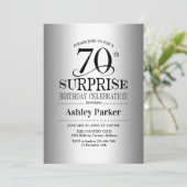Verrassing 70ste Verjaardagsfeest - Zilver Kaart (Staand voorkant)
