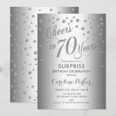 Verrassing 70ste Verjaardagsfeest - Zilver Kaart (Voorkant / Achterkant)