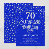 Verrassing 70ste Verjaardagsfeest - Zilver & Konin Kaart (Voorkant / Achterkant)