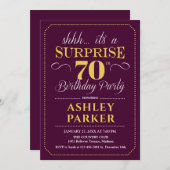 Verrassing 70ste verjaardagsfeestje - Bourgogne Go Kaart (Voorkant / Achterkant)