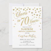 Verrassing 70ste verjaardagsfeestje - Gold White Kaart (Voorkant)