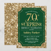 Verrassing 70ste verjaardagsfeestje - Goud Groen Kaart (Voorkant / Achterkant)