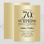 Verrassing 70ste verjaardagsfeestje - Goud Kaart (Voorkant / Achterkant)