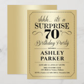 Verrassing 70ste verjaardagsfeestje - Goud Kaart (Voorkant / Achterkant)
